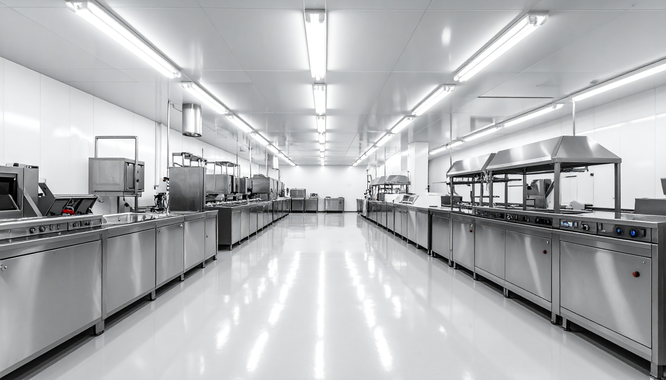 clean modern food manufacturing workspace with stainless steel equipment and bright o - Steve's Goods CBD