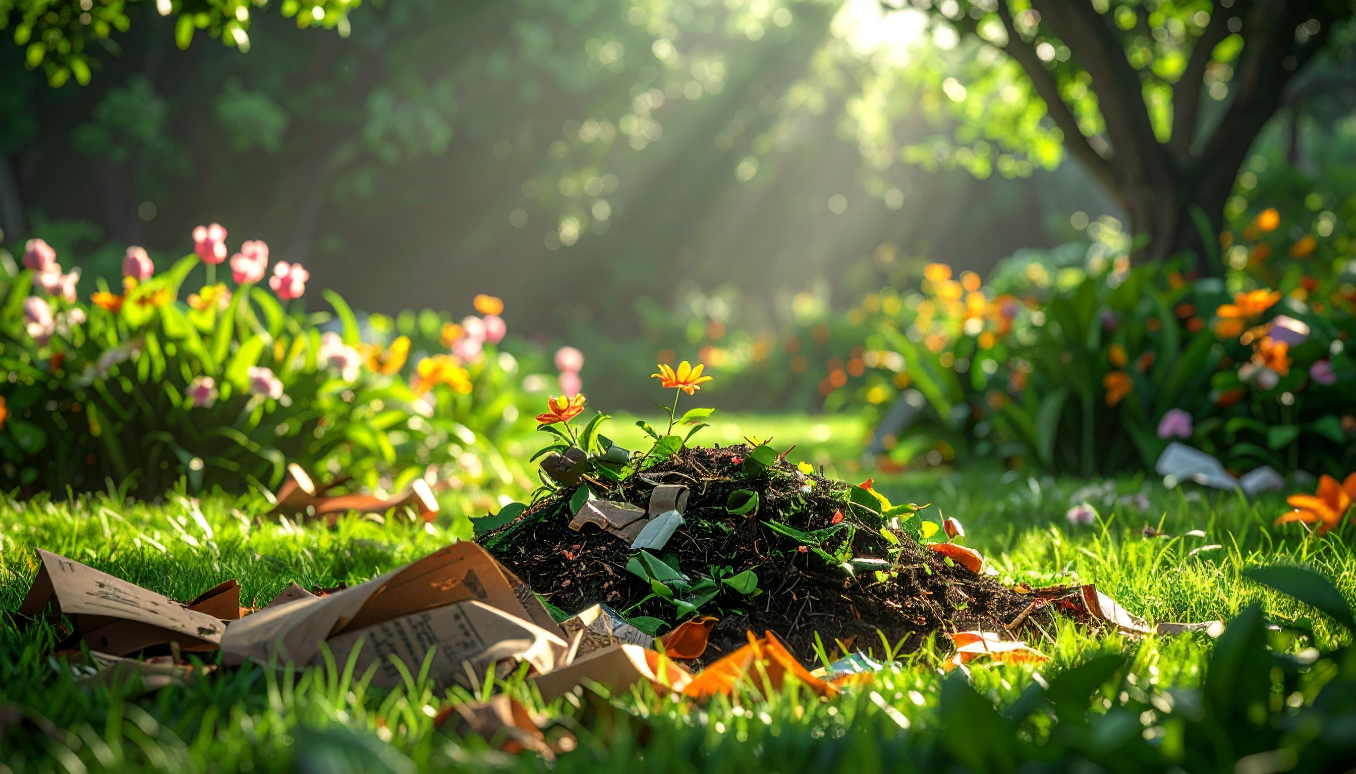 compost pile with plant based packaging decomposing naturally circle of life concept - Steve's Goods CBD