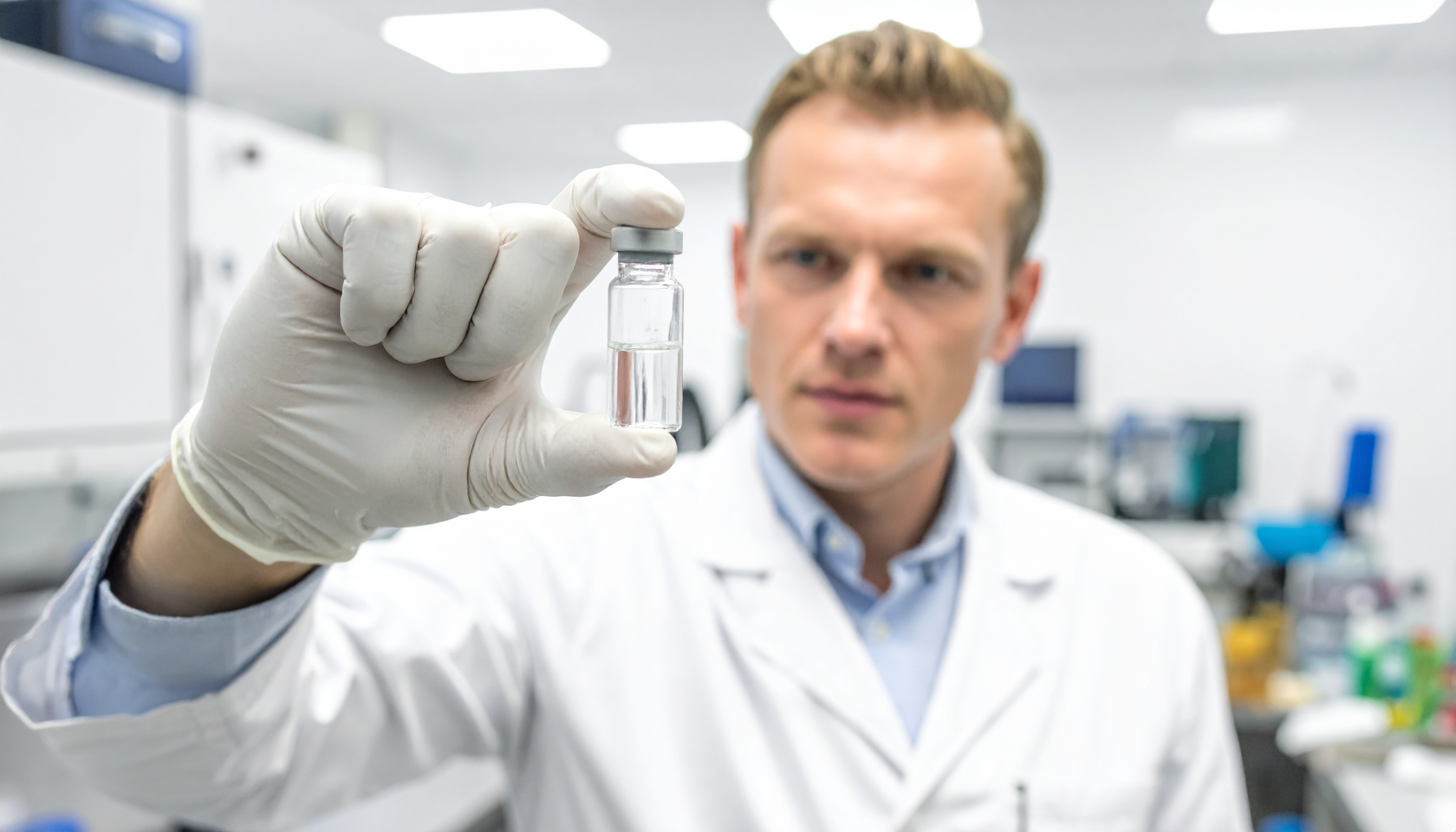 lab technician holding up a sample for testing  professionalism and accuracy - Steve's Goods