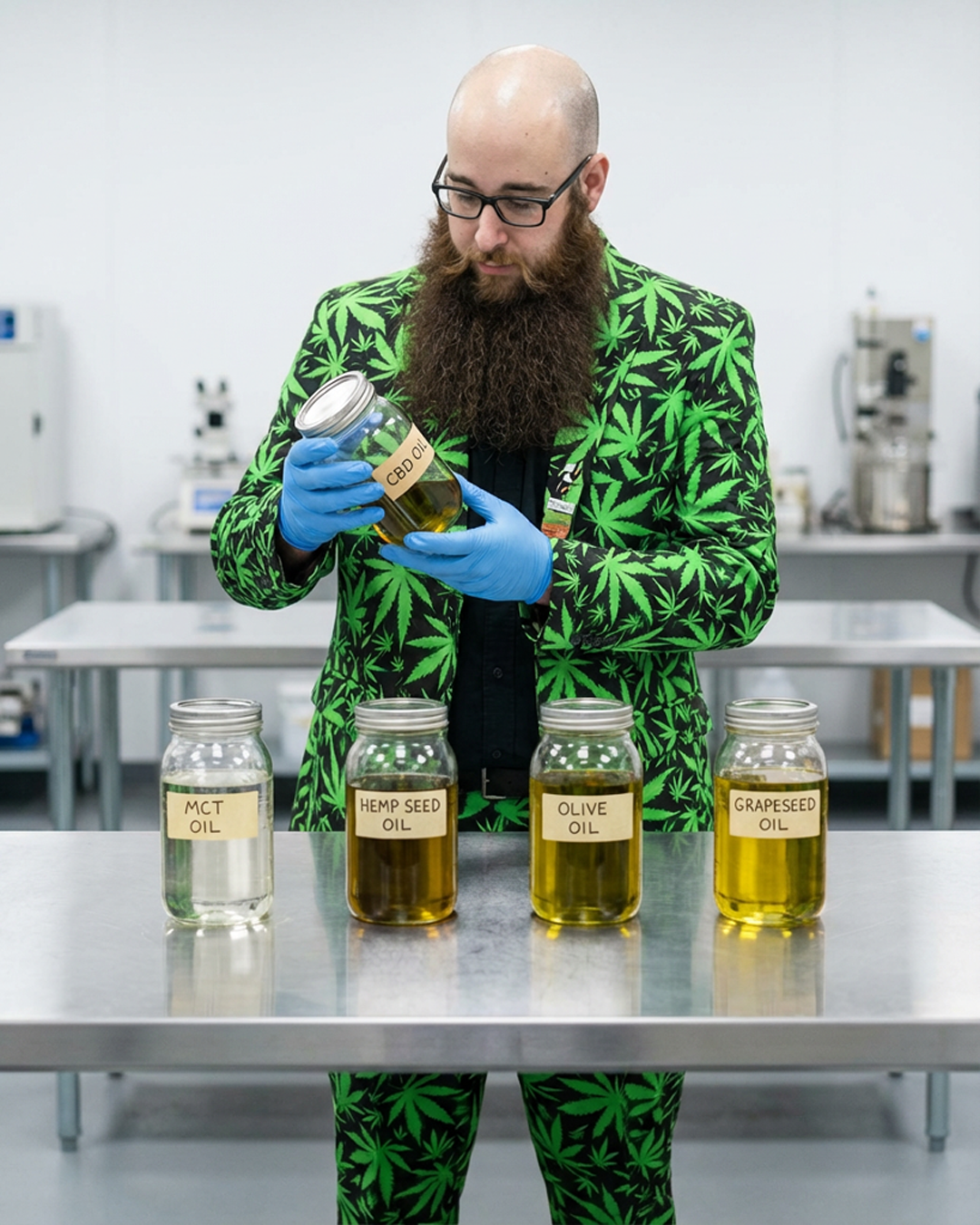 steve examining different types of carrier oils for cbd oil